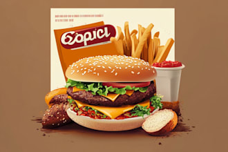 design restaurant poster, food banner, flyers, and brochure