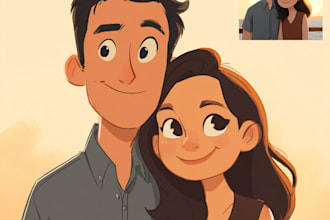 design a professional disney family portrait
