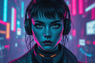 draw cyberpunk portrait illustration