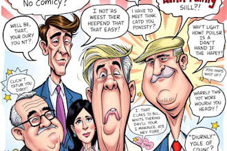 make digital political cartoon for political cartoon