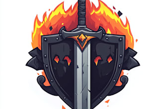 draw fantasy game logo and branding