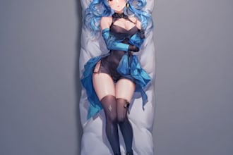 draw custom anime dakimakura art and body pillow  for your oc, anime character