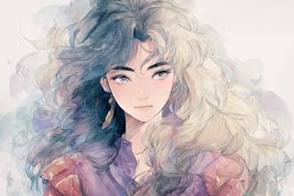 create watercolor anime art and nsfw character