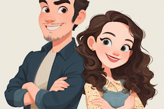 design cute disney cartoon portrait