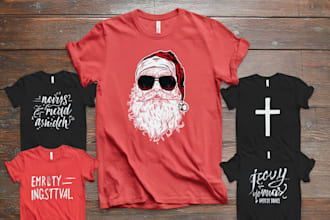 do a creative typography christian t shirt design