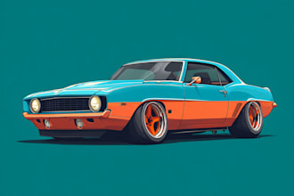 draw vector cartoon car illustration for your t shirt