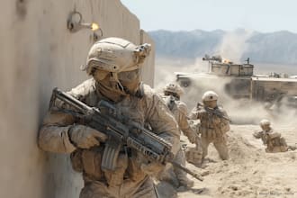 create realistic military, war, or sci fi illustrations