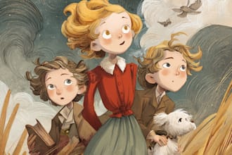 create delightful children book illustrations for you