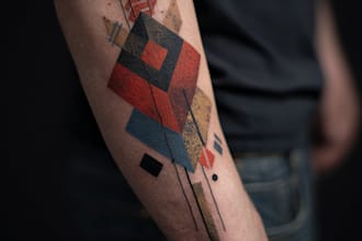 make a geometric tattoo design