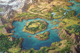 design landscape fantasy map illustration for you