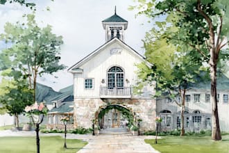 illustrate your wedding venue in watercolor realistically