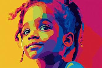 make awesome children wpap popart portrait