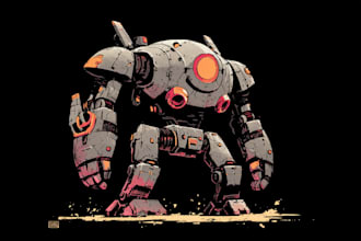 drawing mecha and robot
