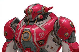 drawing mecha and robot
