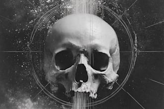 create dark art, black white art work, death metal artwork