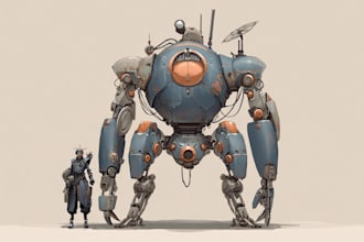 drawing mecha and robot