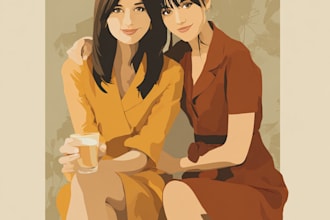 do custom portrait art, friendship portrait