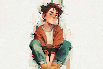 create unique watercolor character illustration