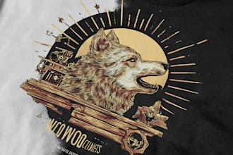 make retro vintage t shirt design and illustration