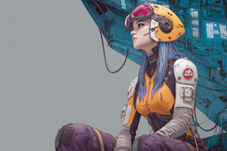 a sci fi character illustration or sci fi character