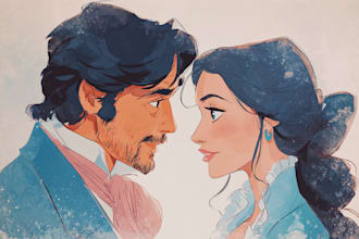 do cute disney cartoon portrait