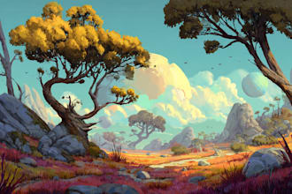 create fantasy landscape art