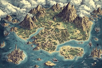 fantasy map illustration dnd world map fantasy map