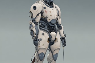 design robots and concept art of futuristic mecha