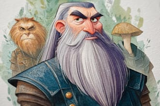 make a digital watercolor ffxiv character art or furry