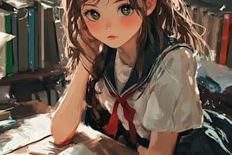 draw cool anime, illustration anime art in retro anime style