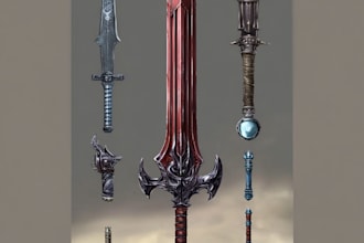 design unique weapons illustrations