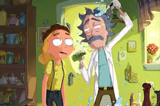 draw you in a cartoon rick and morty style