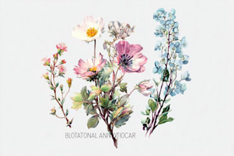 create a botanical watercolor illustration