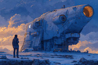 illustrate fantasy and sci fi spaceships