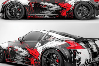 draw  car wrap design, van wrap design, vehicle wrap design