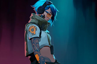 do a anime character , cyberpunk character