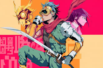 design anime character , cyberpunk character