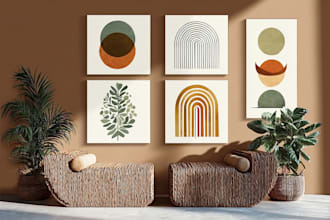 do minimalist boho art and abstract printable wall art
