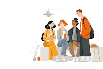 create stylish flat vector illustrations