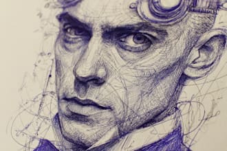 draw cyberpunk scribble art your portrait