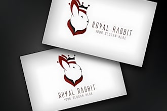create happy new year text with cute rabbit logo design