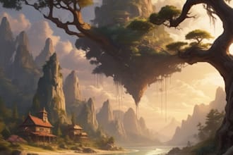 draw a landscape illustration or background art for you