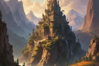 draw a natural landscape and background illustration