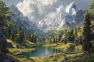 create concept art, fantasy landscapes, background scenes