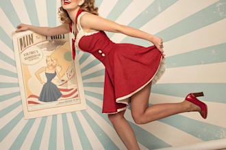 pin up girl and pin up girl illustration