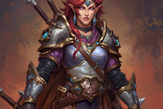 draw a fantasy character for dnd, pathfinder, etc