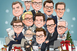 draw a professional christmas caricatures art