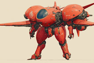 create cyber mecha illustration