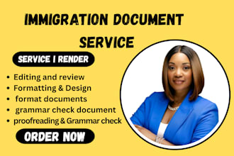 professionally edit and proofread immigration documents