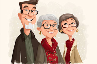 make a christmas caricature, business cartoon holiday